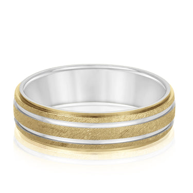 6mm Standard Weight Mens Band – Lab Diamond Men's Band in 18K Gold | Just Brilliant – side view