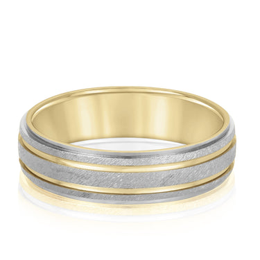 6mm Standard Weight Mens Band – Lab Diamond Men's Band in 18K Gold | Just Brilliant – view 7