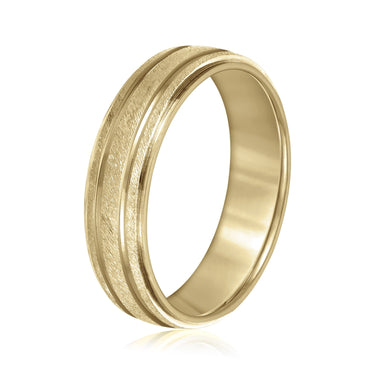 6mm Standard Weight Mens Band – Lab Diamond Men's Band in 18K Gold | Just Brilliant – lifestyle view