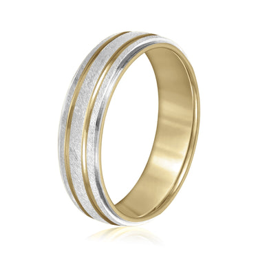6mm Standard Weight Mens Band – Lab Diamond Men's Band in 18K Gold | Just Brilliant – view 8
