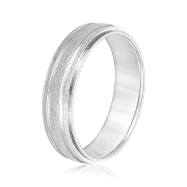 6mm Standard Weight Mens Band – Lab Diamond Men's Band in 18K Gold | Just Brilliant – detail view