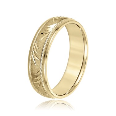 6mm Standard Weight Mens Band – Lab Diamond Men's Band in 18K Gold | Just Brilliant – lifestyle view