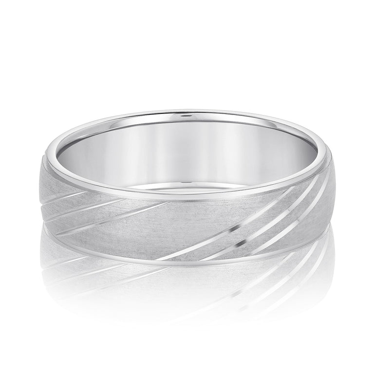 6mm Standard Weight Mens Band – Radiant Lab Diamond Men's Band in 18K Gold | Just Brilliant