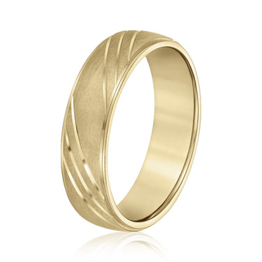 6mm Standard Weight Mens Band – Lab Diamond Men's Band in 18K Gold | Just Brilliant – lifestyle view