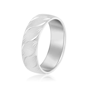 6mm Standard Weight Mens Band – Lab Diamond Men's Band in 18K Gold | Just Brilliant – detail view