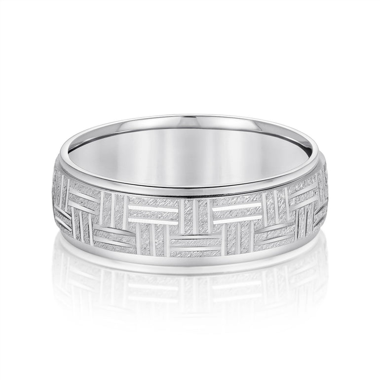 6mm Standard Weight Mens Band – Radiant Lab Diamond Men's Band in 18K Gold | Just Brilliant