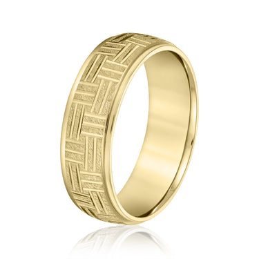6mm Standard Weight Mens Band – Lab Diamond Men's Band in 18K Gold | Just Brilliant – lifestyle view