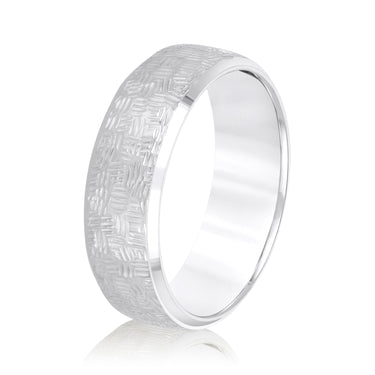 6mm Standard Weight Mens Band – Lab Diamond Men's Band in 18K Gold | Just Brilliant – detail view
