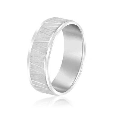 6mm Standard Weight Mens Band – Lab Diamond Men's Band in 18K Gold | Just Brilliant – detail view