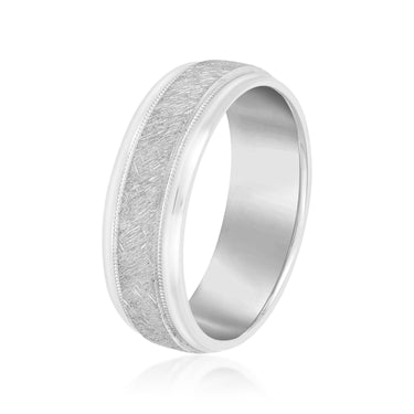 6mm Standard Weight Mens Band – Lab Diamond Men's Band in 18K Gold | Just Brilliant – detail view