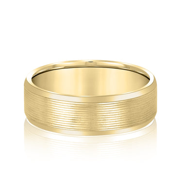 6mm Standard Weight Mens Band – Lab Diamond Men's Band in 18K Gold | Just Brilliant – close-up view