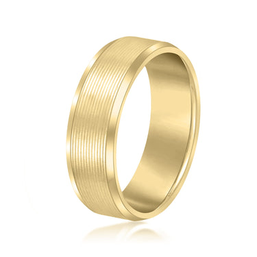 6mm Standard Weight Mens Band – Lab Diamond Men's Band in 18K Gold | Just Brilliant – lifestyle view
