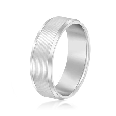 6mm Standard Weight Mens Band – Lab Diamond Men's Band in 18K Gold | Just Brilliant – detail view