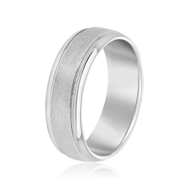 6mm Standard Weight Mens Band – Lab Diamond Men's Band in 18K Gold | Just Brilliant – detail view