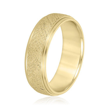 6mm Standard Weight Mens Band – Lab Diamond Men's Band in 18K Gold | Just Brilliant – lifestyle view