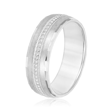 6mm Standard Weight Mens Band – Lab Diamond Men's Band in 18K Gold | Just Brilliant – detail view