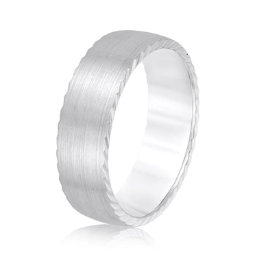 6mm Standard Weight Mens Band – Lab Diamond Men's Band in 18K Gold | Just Brilliant – detail view