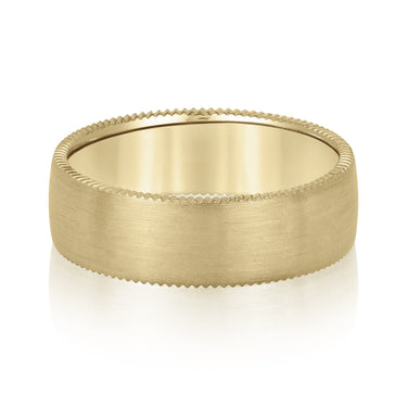 6mm Standard Weight Mens Band – Lab Diamond Men's Band in 18K Gold | Just Brilliant – close-up view