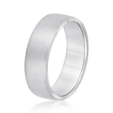 6mm Standard Weight Mens Band – Lab Diamond Men's Band in 18K Gold | Just Brilliant – detail view