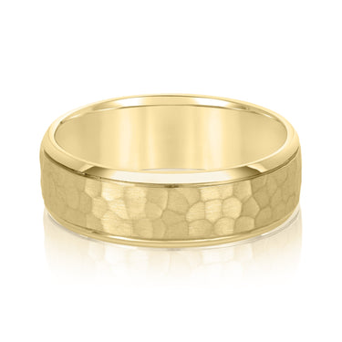 6mm Standard Weight Mens Band – Lab Diamond Men's Band in 18K Gold | Just Brilliant – close-up view