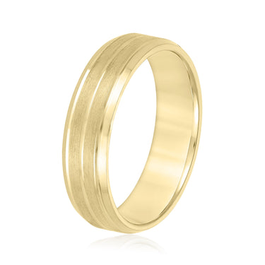 6mm Standard Weight Mens Band – Lab Diamond Men's Band in 18K Gold | Just Brilliant – lifestyle view