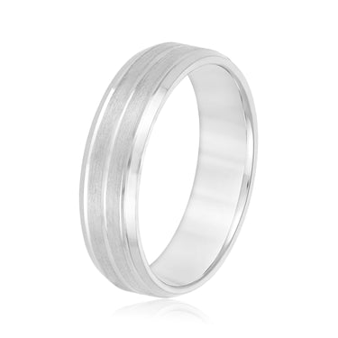 6mm Standard Weight Mens Band – Lab Diamond Men's Band in 18K Gold | Just Brilliant – detail view