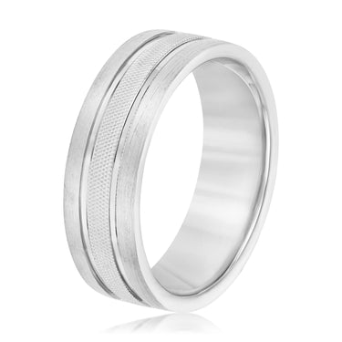 6mm Standard Weight Mens Band – Lab Diamond Men's Band in 18K Gold | Just Brilliant – detail view