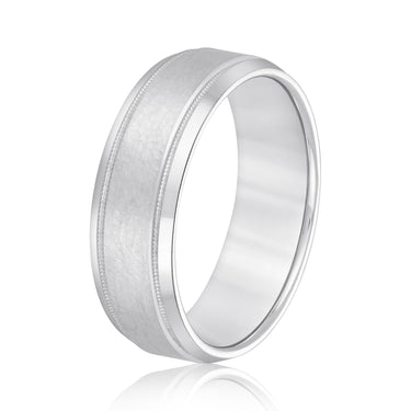 6mm Standard Weight Mens Band – Lab Diamond Men's Band in 18K Gold | Just Brilliant – detail view