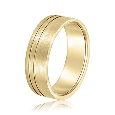 6mm Standard Weight Mens Band – Lab Diamond Men's Band in 18K Gold | Just Brilliant – lifestyle view