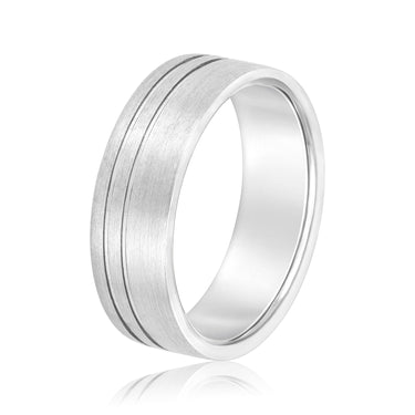 6mm Standard Weight Mens Band – Lab Diamond Men's Band in 18K Gold | Just Brilliant – detail view