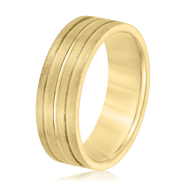 6mm Standard Weight Mens Band – Lab Diamond Men's Band in 18K Gold | Just Brilliant – lifestyle view