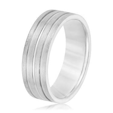6mm Standard Weight Mens Band – Lab Diamond Men's Band in 18K Gold | Just Brilliant – detail view