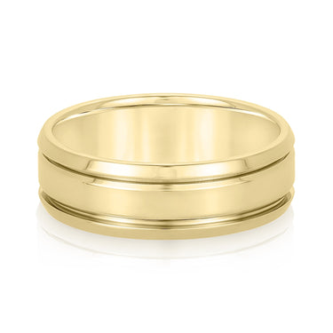 6mm Standard Weight Mens Band – Lab Diamond Men's Band in 18K Gold | Just Brilliant – close-up view
