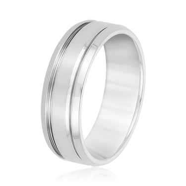 6mm Standard Weight Mens Band – Lab Diamond Men's Band in 18K Gold | Just Brilliant – detail view