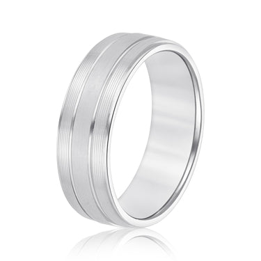 6mm Standard Weight Mens Band – Lab Diamond Men's Band in 18K Gold | Just Brilliant – detail view