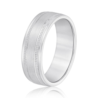 6mm Standard Weight Mens Band – Lab Diamond Men's Band in 18K Gold | Just Brilliant – detail view