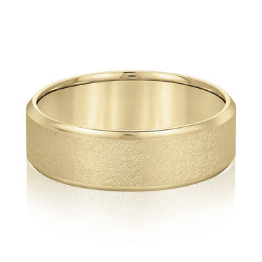 6mm Standard Weight Mens Band – Lab Diamond Men's Band in 18K Gold | Just Brilliant – close-up view