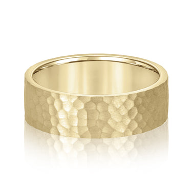 6mm Standard Weight Mens Band – Lab Diamond Men's Band in 18K Gold | Just Brilliant – close-up view
