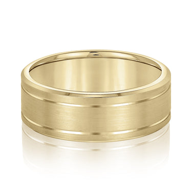6mm Standard Weight Mens Band – Lab Diamond Men's Band in 18K Gold | Just Brilliant – close-up view