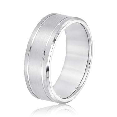 6mm Standard Weight Mens Band – Lab Diamond Men's Band in 18K Gold | Just Brilliant – detail view