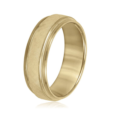 7mm Standard Weight Mens Band – Lab Diamond Men's Band in 18K Gold | Just Brilliant – lifestyle view