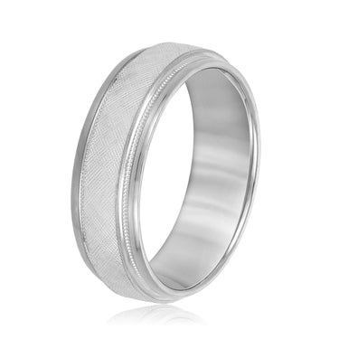 7mm Standard Weight Mens Band – Lab Diamond Men's Band in 18K Gold | Just Brilliant – detail view