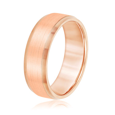 7mm Standard Weight Mens Band – Lab Diamond Men's Band in 18K Gold | Just Brilliant – angle view