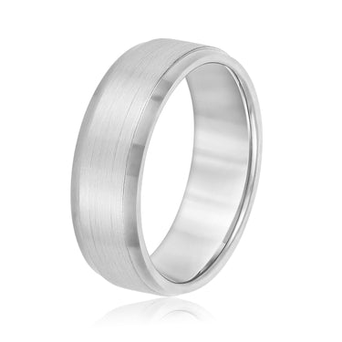7mm Standard Weight Mens Band – Lab Diamond Men's Band in 18K Gold | Just Brilliant – detail view