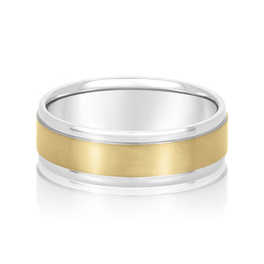 7mm Standard Weight Mens Band – Lab Diamond Men's Band in 18K Gold | Just Brilliant – side view