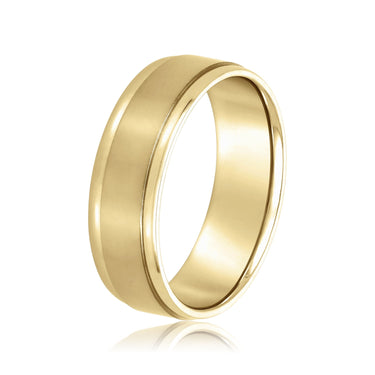 7mm Standard Weight Mens Band – Lab Diamond Men's Band in 18K Gold | Just Brilliant – lifestyle view