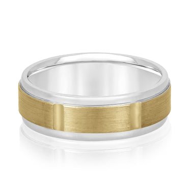 7mm Standard Weight Mens Band – Lab Diamond Men's Band in 18K Gold | Just Brilliant – side view