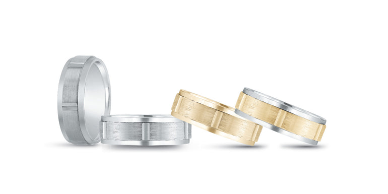 7mm Standard Weight Mens Band – Radiant Lab Diamond Men's Band in 18K Gold | Just Brilliant