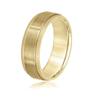 7mm Standard Weight Mens Band – Lab Diamond Men's Band in 18K Gold | Just Brilliant – lifestyle view