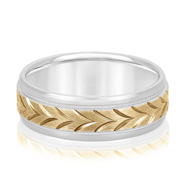7mm Standard Weight Mens Band – Lab Diamond Men's Band in 18K Gold | Just Brilliant – side view